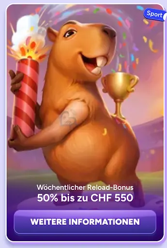 Sport Reload Bonus SpinBara Sport Reload Bonus 50 Prozent bis CHF 550