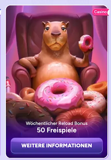 Wöchentlicher Reload Bonus SpinBara wöchentlicher Reload Bonus 50 Freispiele